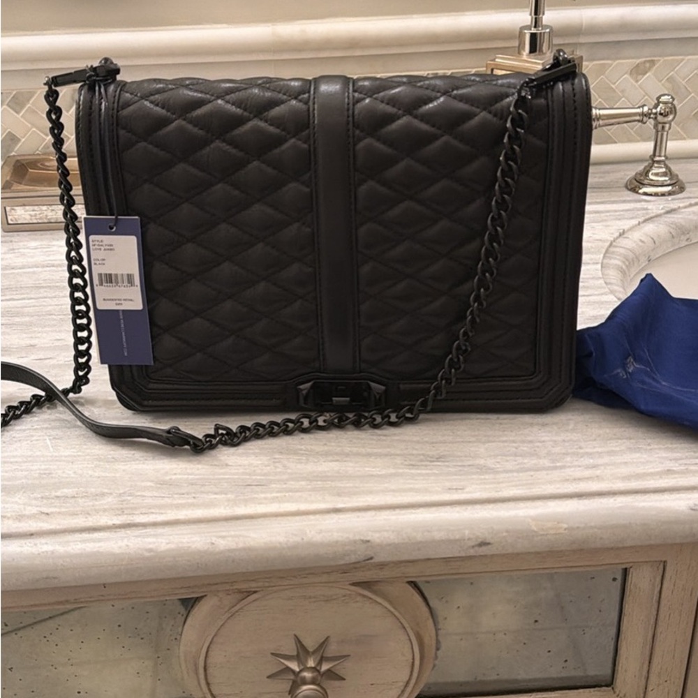 Rebecca Minkoff Quilted Chain Crossbody - Black